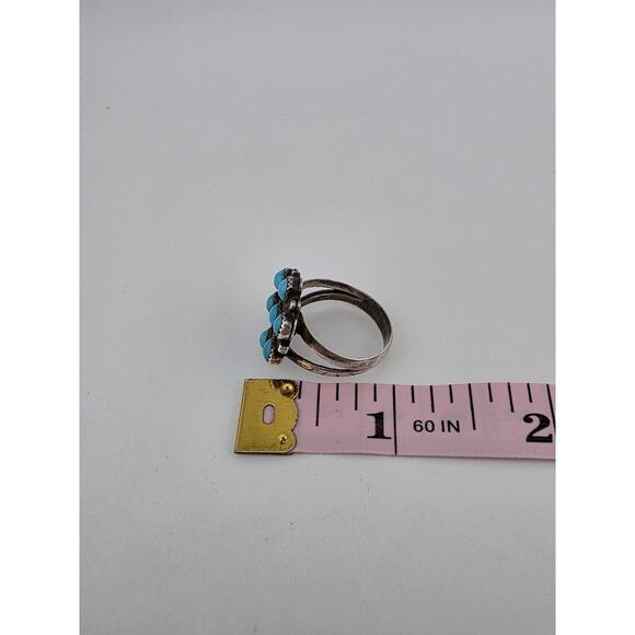 Native American Sterling Silver 925 Turquoise Ring Size 7 - Picture 6 of 6